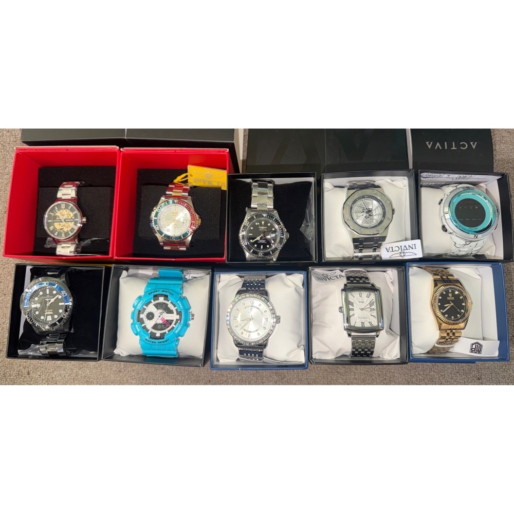 Invicta Watch Lot Of 10 Brand New In Box W/3yr MFG Warranty On All Watches